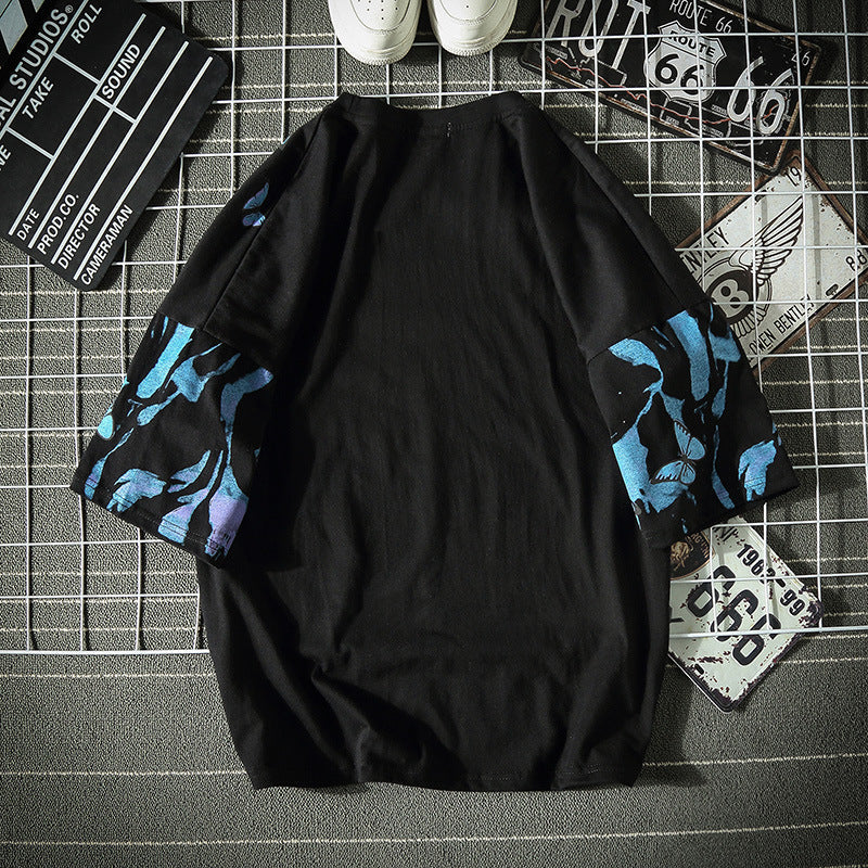 Summer Trend Fashion Summer  Japanese Large Size Loose Short Sleeve