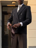 Black Double-breasted Men's Blaze
