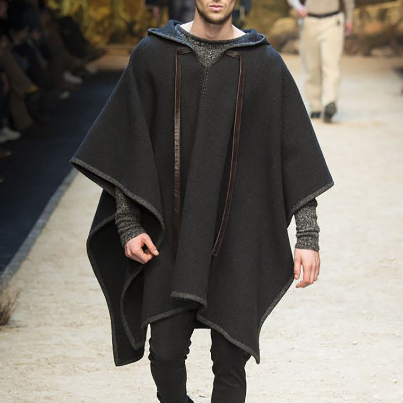 Cape shawl pullover cape woolen coat