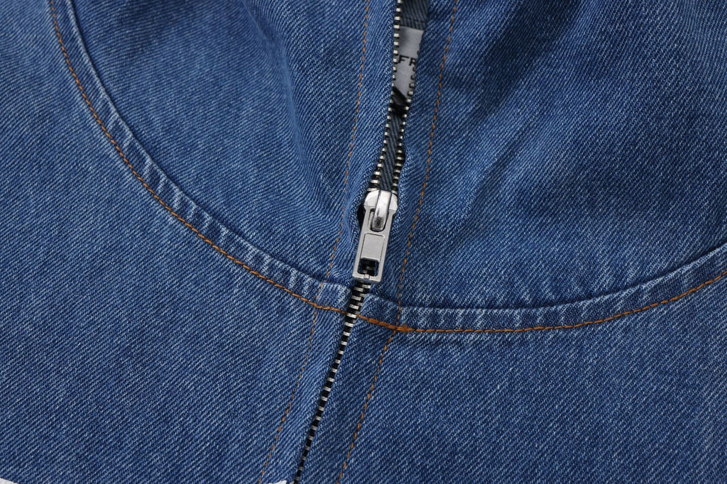 Maychao Heavy Washed And Worn Destroyed Denim Jacket