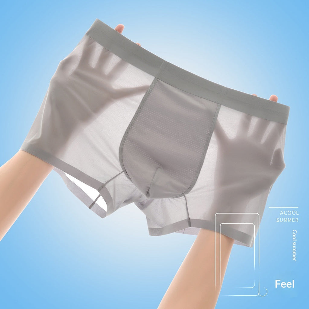 20D Nylon Seamless Quick-drying Boxer Briefs In Ice Silk Fabric