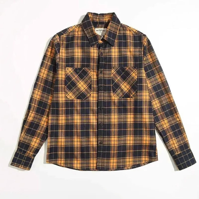 Thickened Double Pocket Overalls Long Sleeve Shirt Men