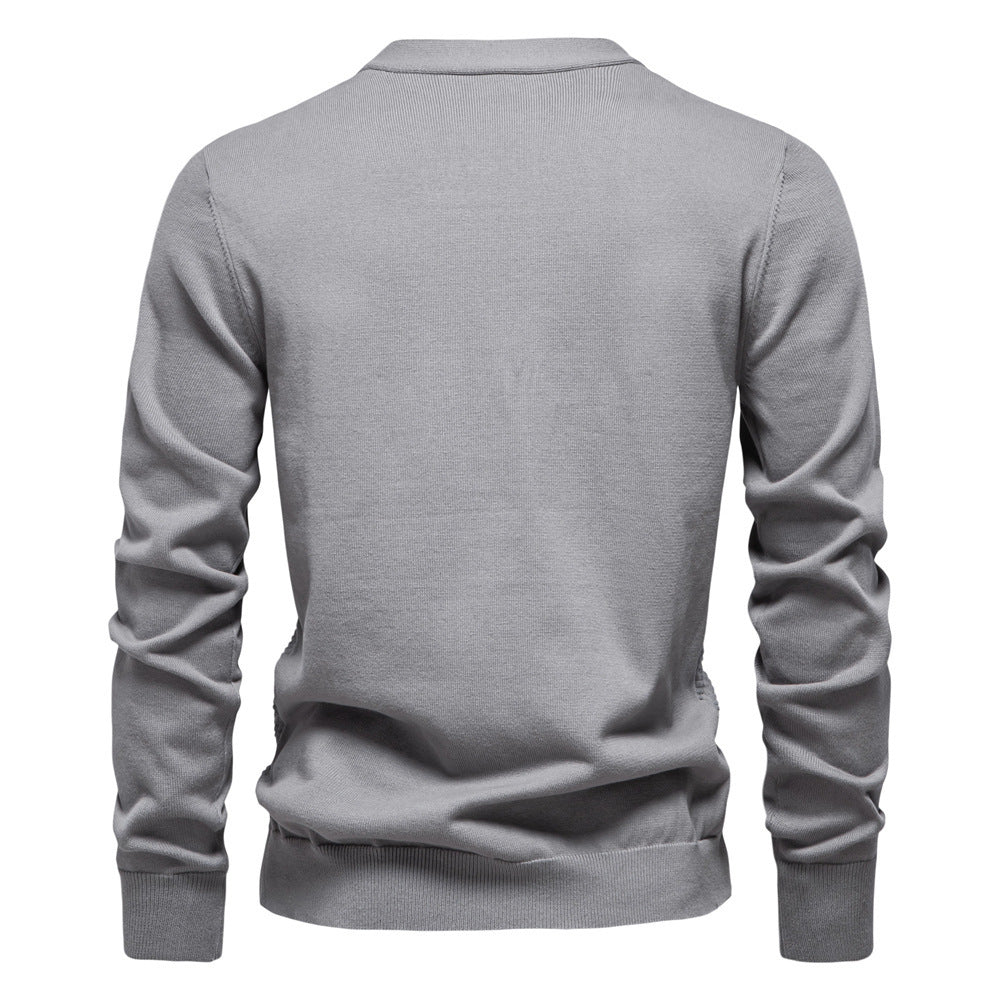 Men's V-neck European And American Coat Cardigan Slim Fit Sweater