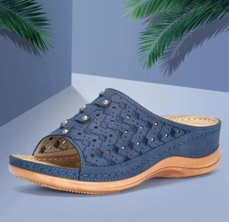 Draped thick-soled casual women's sandals