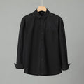 Casual Solid Color Men's Purified Cotton Long Sleeve Shirt