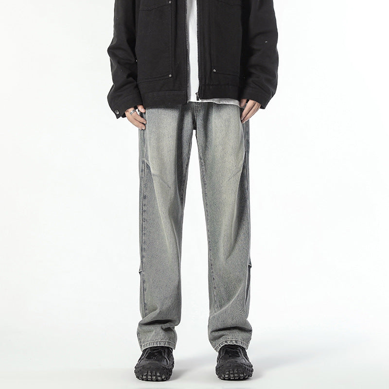 Men's American-style High Street Loose Straight Jeans