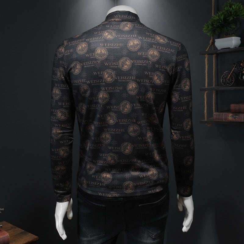 Men's Cashmere Half High Neck Pullover Bottoming Shirt