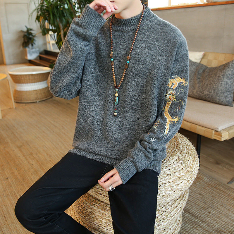 Half turtleneck pullover sweater men