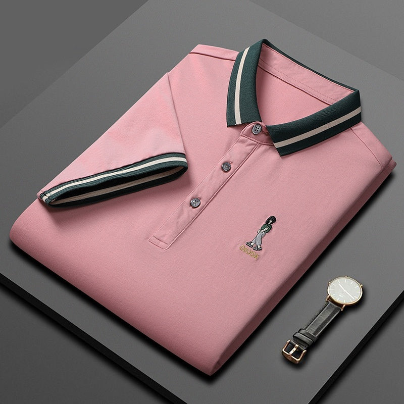 Short Sleeve Men's Lapels Fashion Brand Clothes