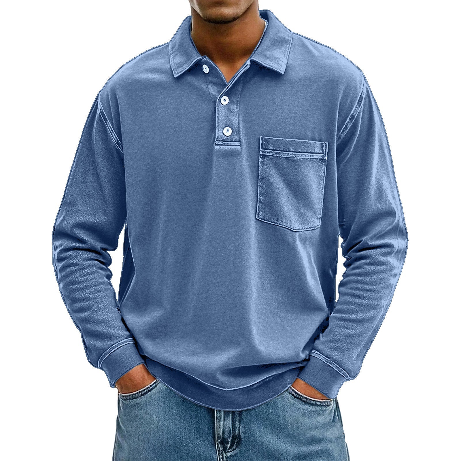 3D Digital Print Men's Button Polo Shirt
