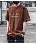 Short Sleeve Men's Simple Printed Top