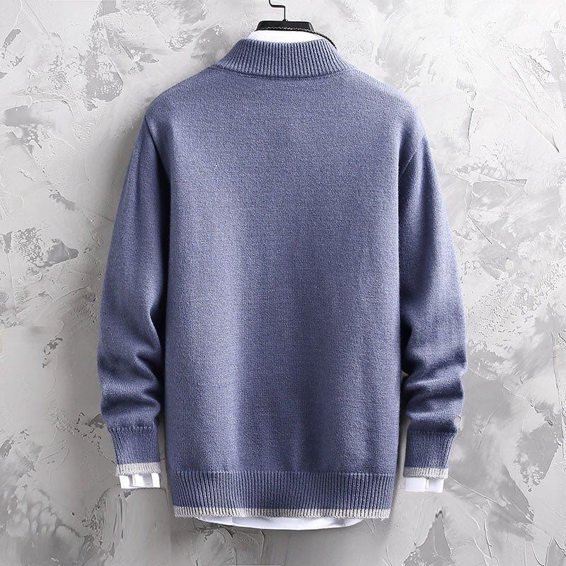 Half Turtleneck Sweater Men's Loose Long Sleeve Sweater