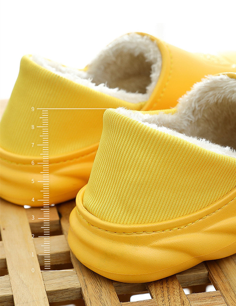 Wrap Heel Warm Couple Plush Thick Bottom Wool Cotton Shoes