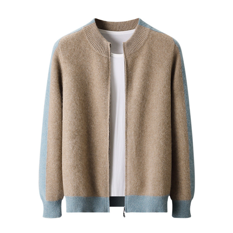 Men's Half Turtleneck Zipper Cardigan Thickened Sweater Warm Multi-color Coat