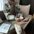 Plush Plaid Sweater Men's