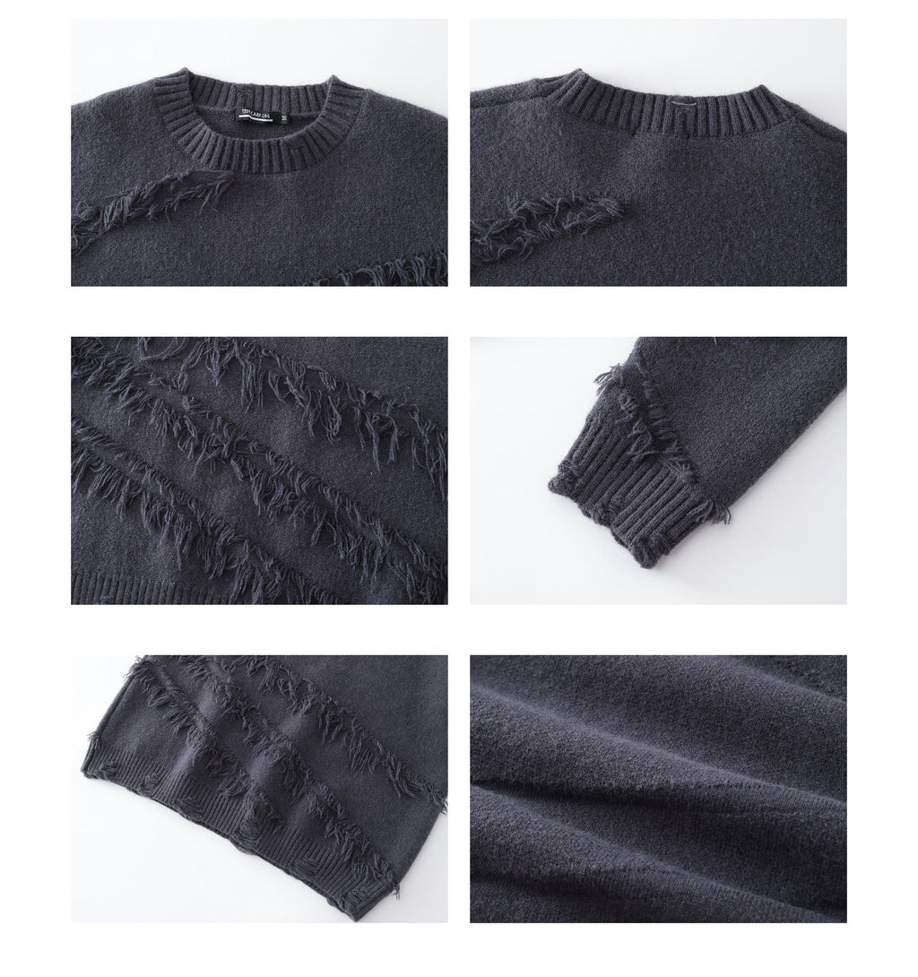Design Sense Niche Vintage Tassel Sweater Men's And Women's Autumn And Winter Loose Lazy Chic Soft Glutinous Chic Sweater