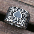 Men's Spades Epoxy Carved Rings