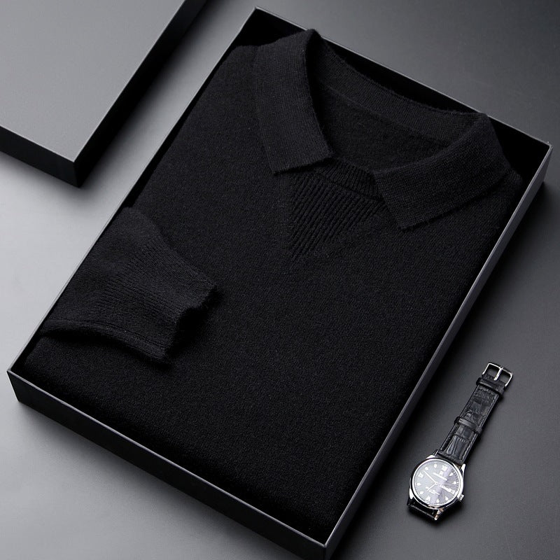 Knitwear Lapel Leisure Pullover Bottoming Shirt