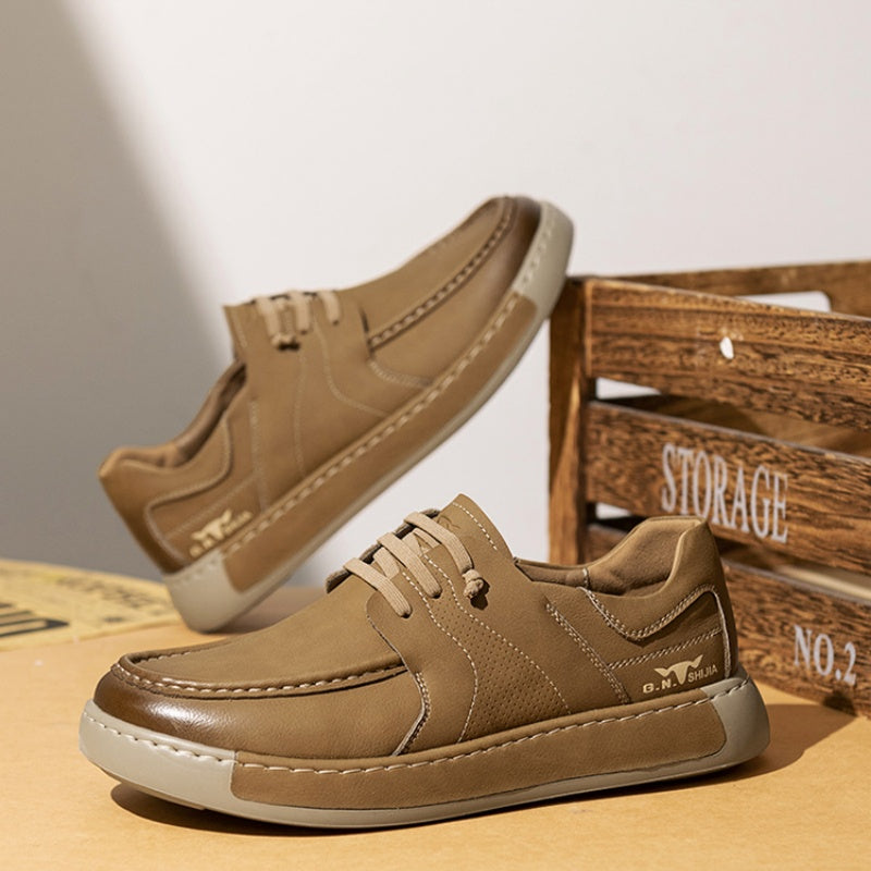 New Bean Shoes Thick Bottom Men's Shoes Slip-on British Casual Sneakers