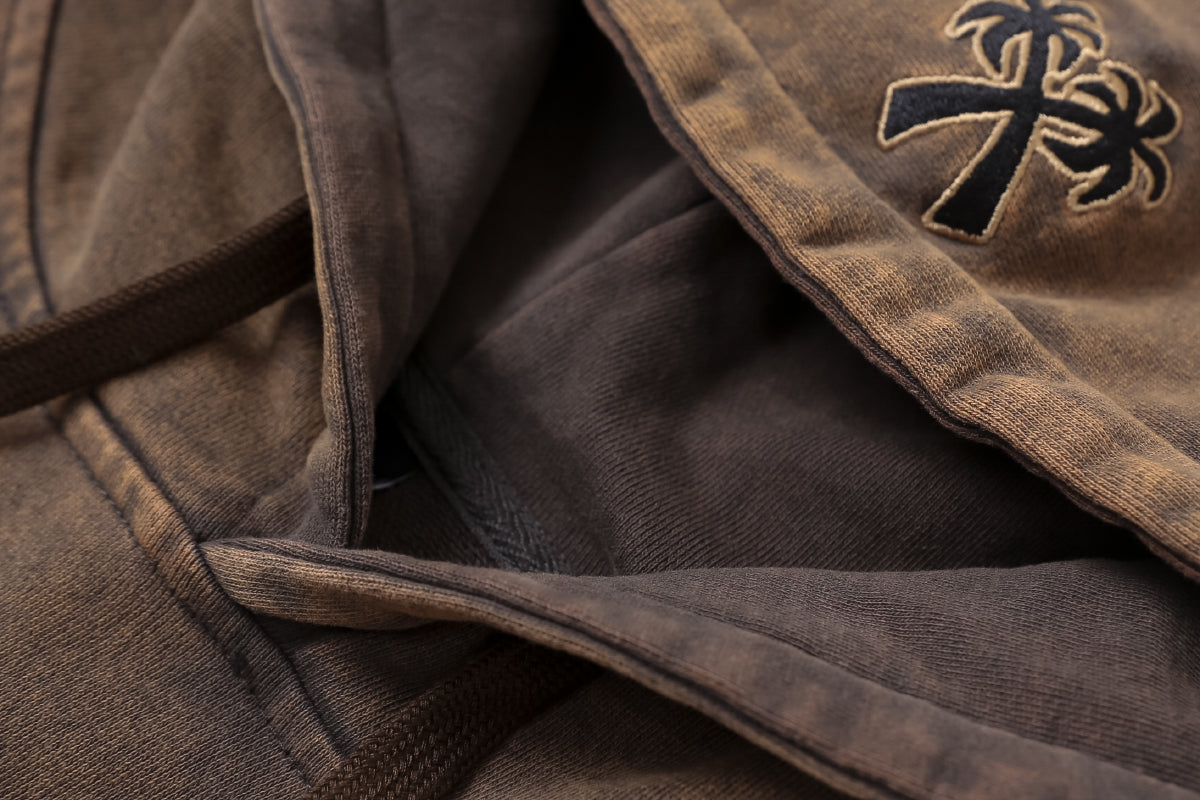 Distressed Washed Hooded Sweater For Men