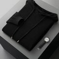 Men's Solid Color Loose Knitted Hooded Long Sleeve Base Sweater