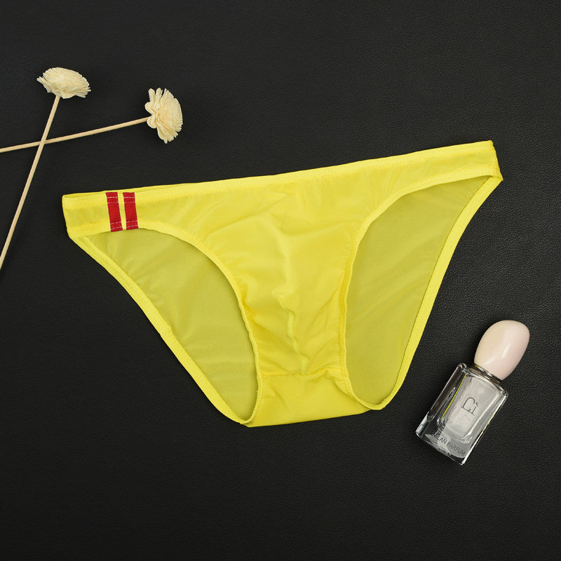 Men's Ice Silk Transparent Thin Low Waist Briefs