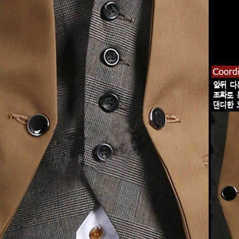 Fashionable England Slim Fake Two-piece Men's Vest