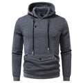 Diagonal Buckle Placket Design Casual Hooded Large Pocket Sweatshirt