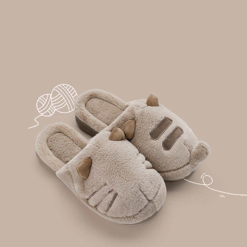 Cotton Slippers, Plush Household, Thick-soled Comfort And Warmth, Wool Slippers