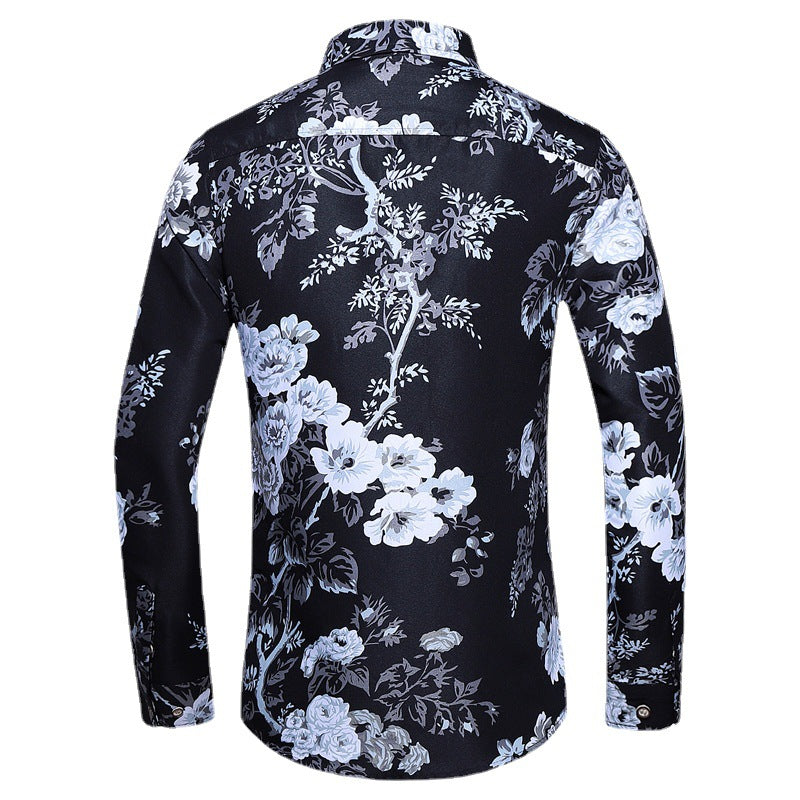 Autumn Chinese Style Long Sleeve Printed Shirt