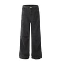 High Street Washed Black Stitching Wide Leg Jeans