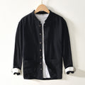 Chinese-style Stand Collar Ramie Long-sleeved Shirt Breathable Linen Casual Chinese-style Shirt For Men