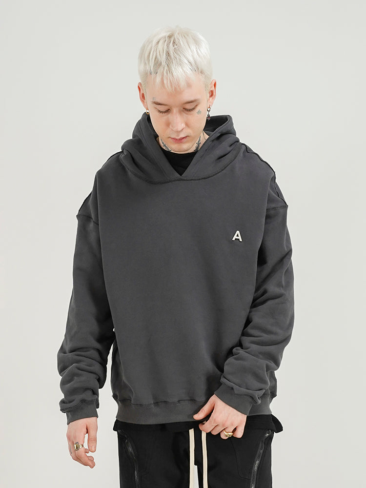 Men's Plain High Street Hooded Sweater With Reverse Car Line