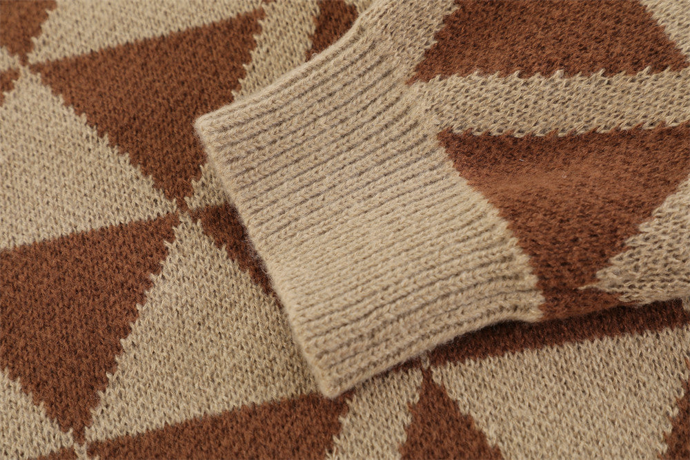Triangle Pattern Men's Sweater Niche Design