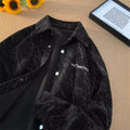 Embroidered High-grade American Retro Corduroy Shirt For Men