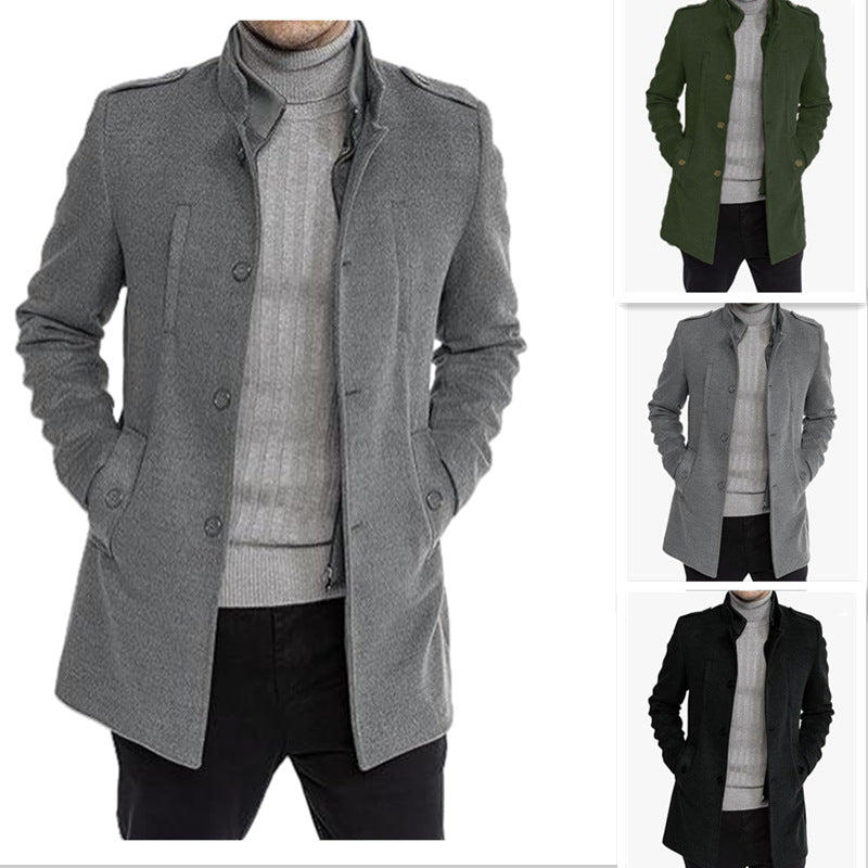 Wool Mid-length Zipper Plus Size Fake Two-pieces Coats