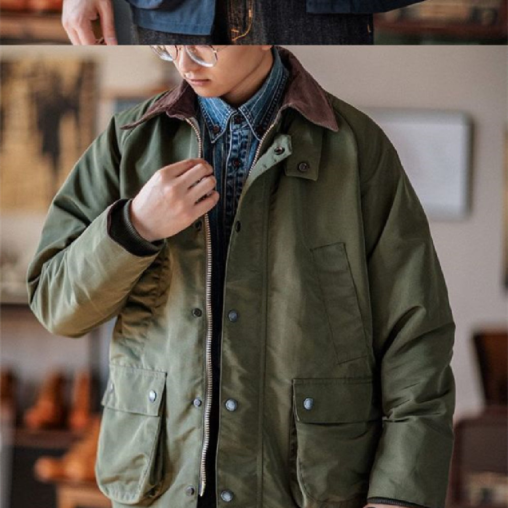 Retro Style Men's Trendy Hunting Style Loose Collar Jacket