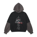 Printed Two-piece Pullover Patchwork Hoodie Men