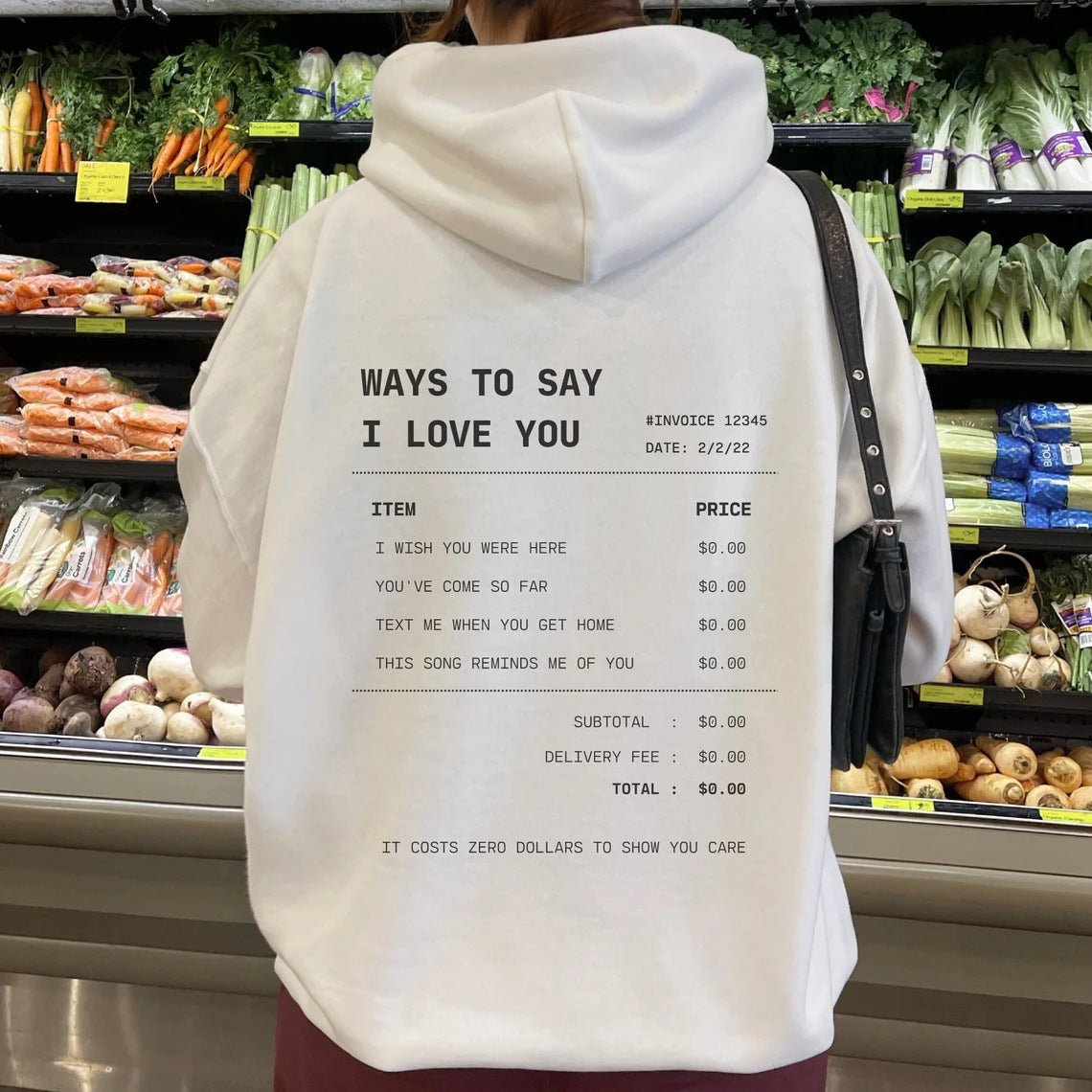 Letter Print Drop-shoulder Sleeve broken Hoodie