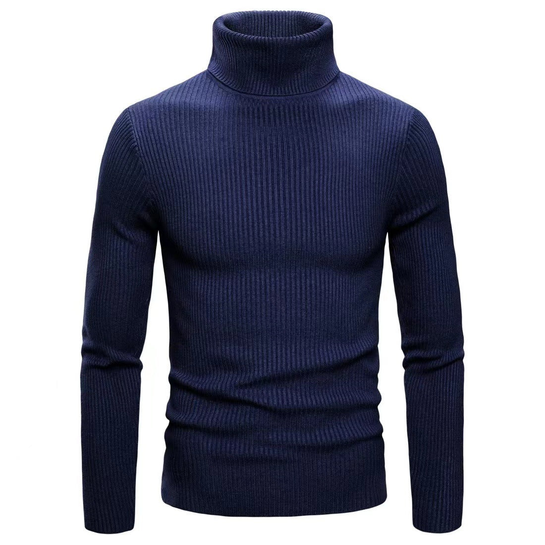 Men's Solid Color Turtleneck Slim Fit Sweater