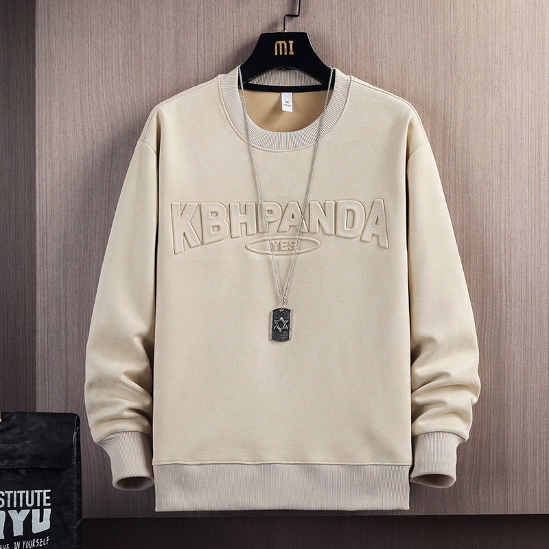 Suede Round Neck Loose Casual Sweater