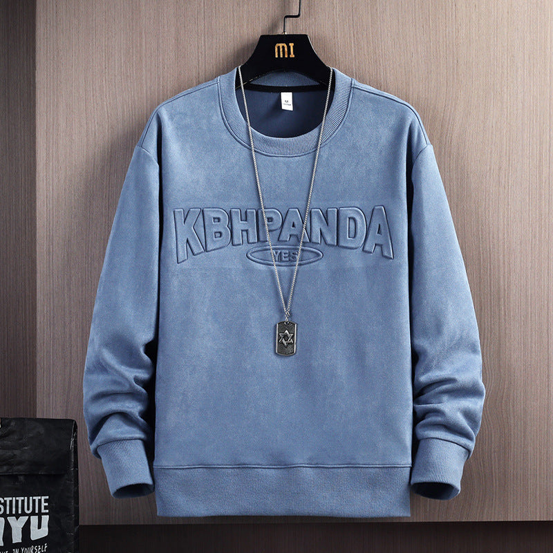 Suede Round Neck Loose Casual Sweater