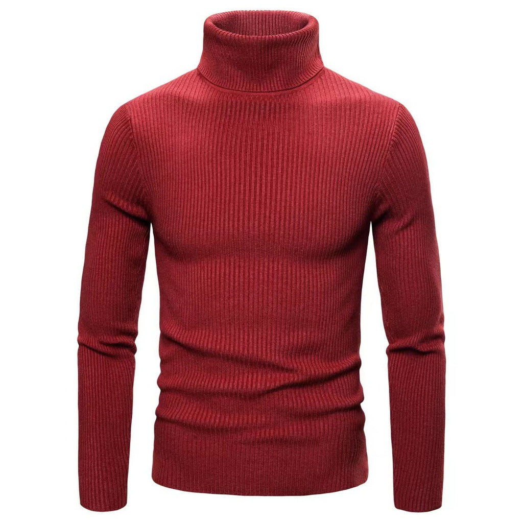 Men's Solid Color Turtleneck Slim Fit Sweater
