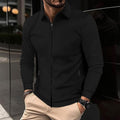 Lapel Long Sleeve Zipper Men's Jacket