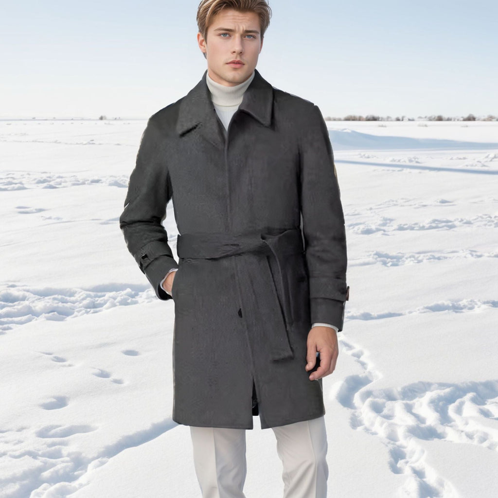 Men's Raglan Sleeves Woolen Coat