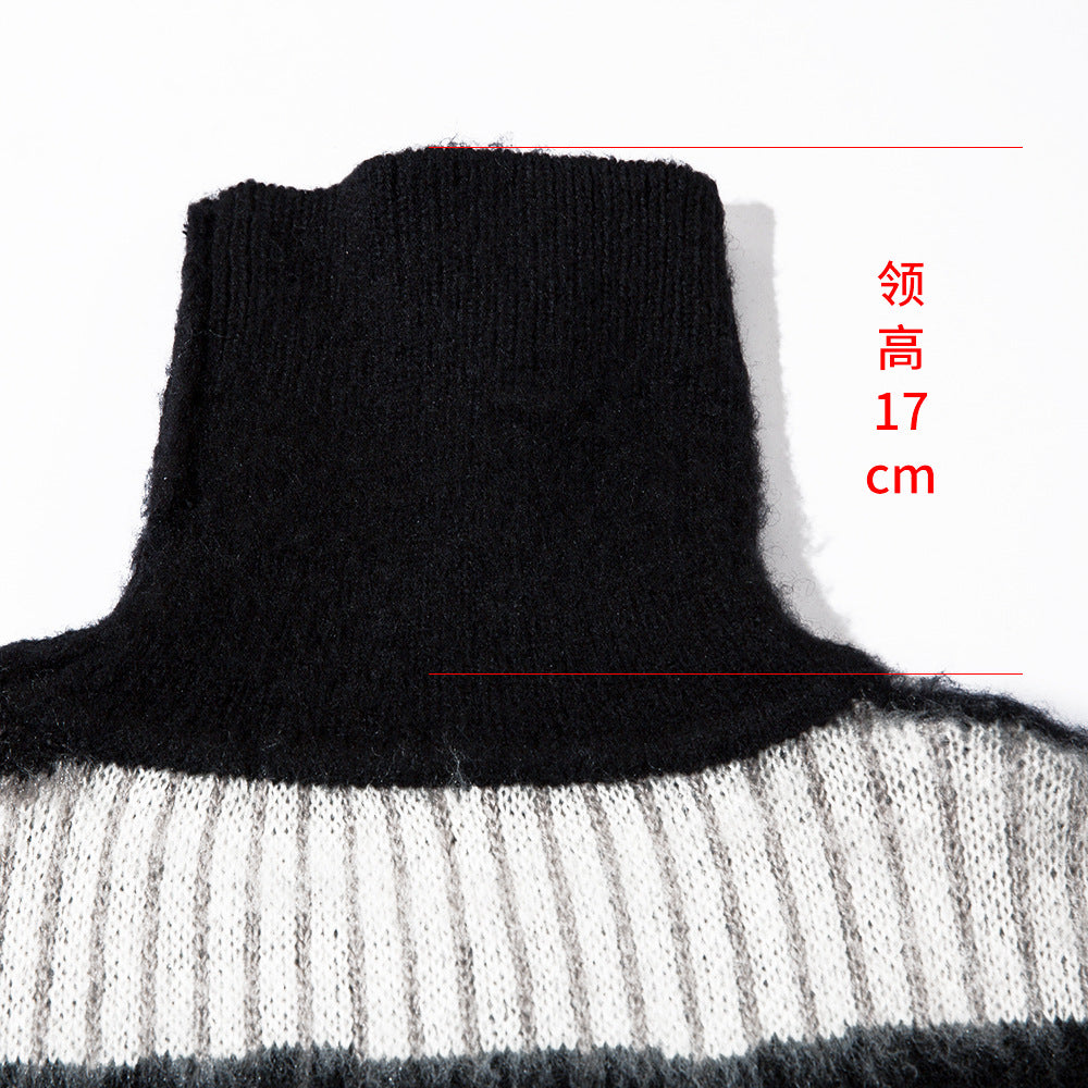 Long-sleeved Pile Collar Pullover Sweater