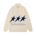 Men's Vintage Embroidered Stand Collar Sweater