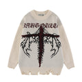 Cross Pullover Men's Street Dark Sweater