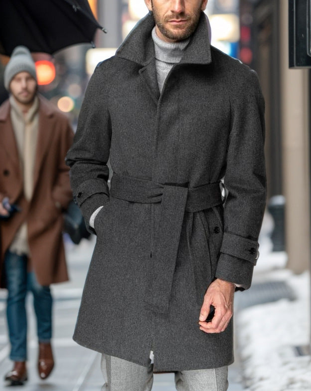 Men's Raglan Sleeves Woolen Coat