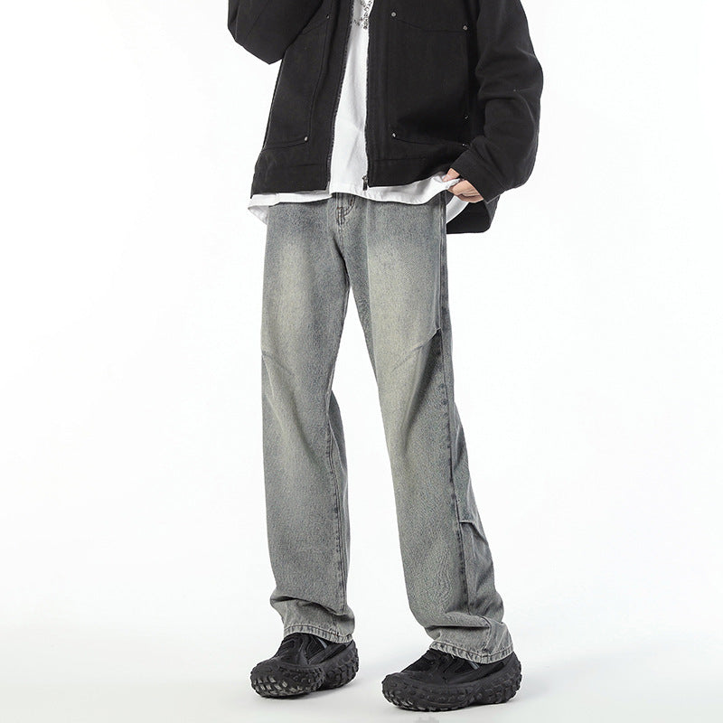 Men's American-style High Street Loose Straight Jeans